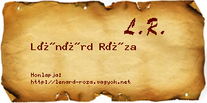 Lénárd Róza névjegykártya