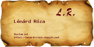 Lénárd Róza névjegykártya