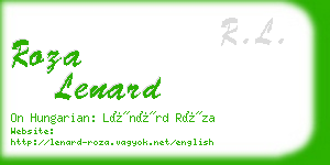 roza lenard business card